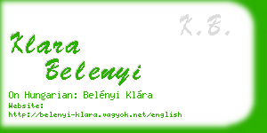 klara belenyi business card